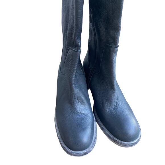 Free People Boot Essential Tall Leather Slouch Knee 38 Block Heel NEW - Picture 5 of 6